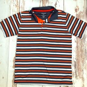 George Polo Shirt Steel Gray & Orange Collared Short Sleeve Sz L(10-12)